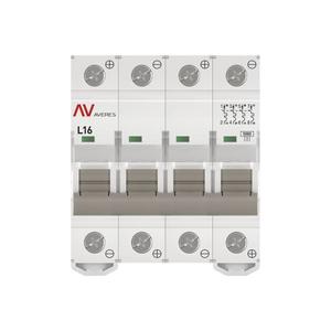Выключатель автоматический модульный 4п L 16А 10кА AV-10 DC AVERES EKF mcb10-DC-4-16L-av