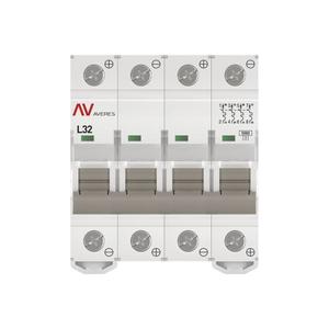 Выключатель автоматический модульный 4п L 32А 10кА AV-10 DC AVERES EKF mcb10-DC-4-32L-av