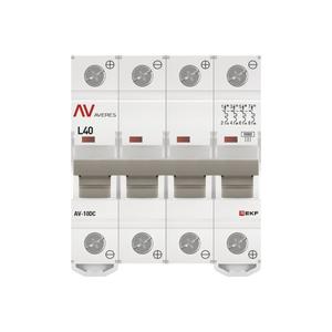 Выключатель автоматический модульный 4п L 40А 10кА AV-10 DC AVERES EKF mcb10-DC-4-40L-av