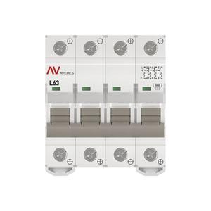 Выключатель автоматический модульный 4п L 63А 10кА AV-10 DC AVERES EKF mcb10-DC-4-63L-av