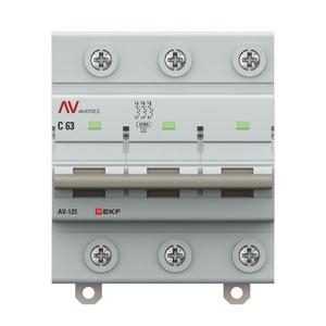 Выключатель автоматический 3п D 63А 10кА AV-125 AVERES EKF mcb125-3-63D-av