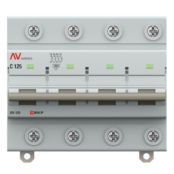 Выключатель автоматический модульный 4п D 100А 10кА AV-125 AVERES EKF mcb125-4-100D-av