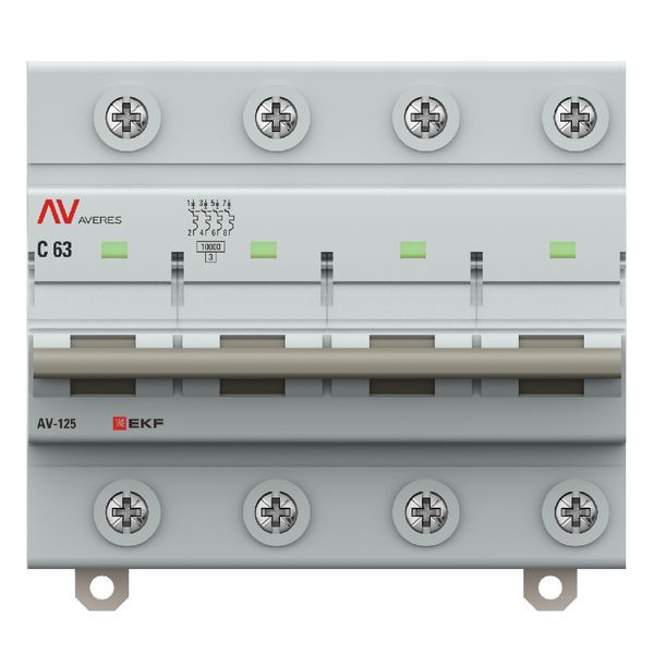 Выключатель автоматический 4п D 63А 10кА AV-125 AVERES EKF mcb125-4-63D-av