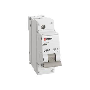 Выключатель автоматический модульный 1п D 100А 10кА ВА 47-100 PROxima EKF mcb47100-1-100D-pro