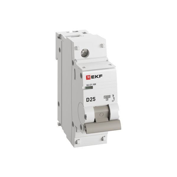 Выключатель автоматический модульный 1п D 25А 10кА ВА 47-100 PROxima EKF mcb47100-1-25D-pro