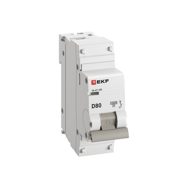 Выключатель автоматический модульный 1п D 80А 10кА ВА 47-100 PROxima EKF mcb47100-1-80D-pro