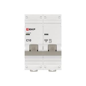 Выключатель автоматический модульный 2п C 10А 10кА ВА 47-100 PROxima EKF mcb47100-2-10C-pro