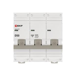 Выключатель автоматический модульный 3п D 50А 10кА ВА 47-100 PROxima EKF mcb47100-3-50D-pro