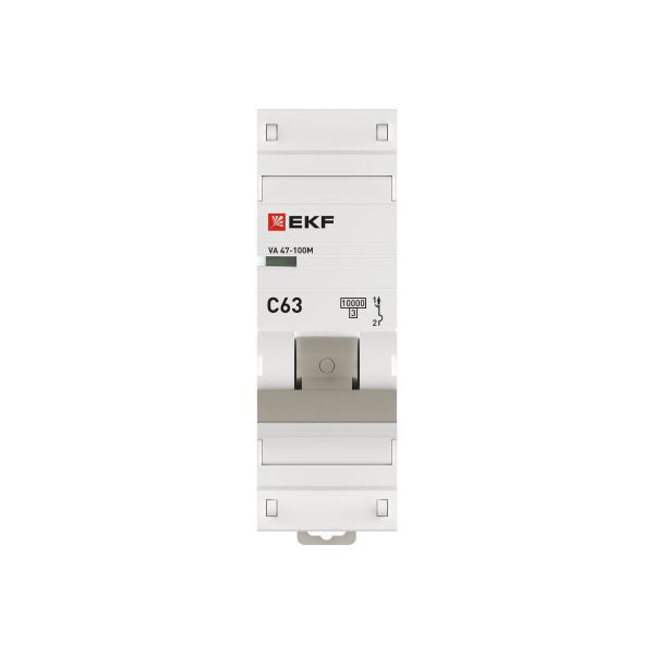 Выключатель автоматический модульный 1п C 63А 10кА ВА 47-100M без теплового расцеп. PROxima EKF mcb47100m-1-63C-pro