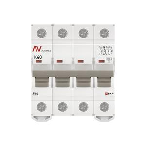 Выключатель автоматический модульный 4п K 40А 6кА AV-6 AVERES EKF mcb6-4-40K-av