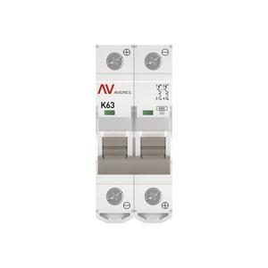 Выключатель автоматический модульный 2п K 63А 6кА AV-6 DC AVERES EKF mcb6-DC-2-63K-av