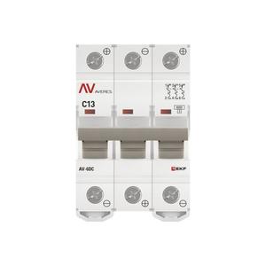 Выключатель автоматический модульный 3п C 13А 6кА AV-6 AVERES EKF mcb6-DC-3-13C-av