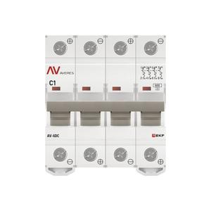 Выключатель автоматический модульный 4п C 1А 6кА AV-6 AVERES EKF mcb6-DC-4-01C-av