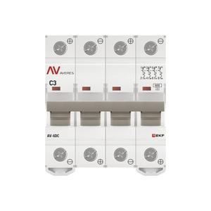 Выключатель автоматический модульный 4п C 3А 6кА AV-6 AVERES EKF mcb6-DC-4-03C-av