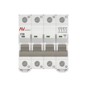 Выключатель автоматический модульный 4п C 10А 6кА AV-6 AVERES EKF mcb6-DC-4-10C-av