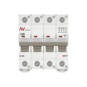 Выключатель автоматический модульный 4п C 20А 6кА AV-6 AVERES EKF mcb6-DC-4-20C-av