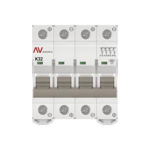 Выключатель автоматический модульный 4п K 32А 6кА AV-6 DC AVERES EKF mcb6-DC-4-32K-av