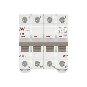 Выключатель автоматический модульный 4п L 32А 6кА AV-6 DC AVERES EKF mcb6-DC-4-32L-av