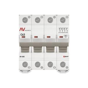 Выключатель автоматический модульный 4п C 63А 6кА AV-6 AVERES EKF mcb6-DC-4-63C-av