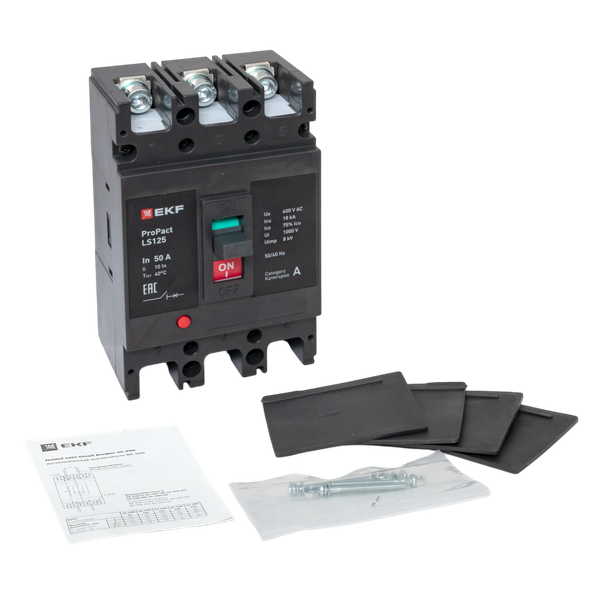 Выключатель автоматический 3п 50А 18кА LS125 ProPact EKF mccb-125-18-3-50-ls