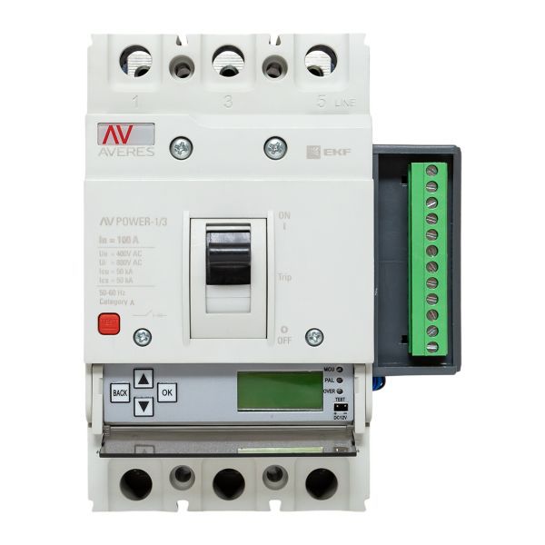 Выключатель автоматический 3п 100А 50кА AV POWER-1/3 ETU6.2 AVERES EKF mccb-13-100-6.2-av