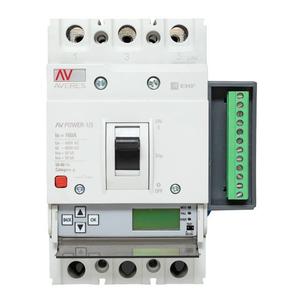 Выключатель автоматический 3п 160А 50кА AV POWER-1/3 ETU6.2 AVERES EKF mccb-13-160-6.2-av
