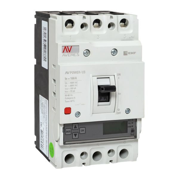 Выключатель автоматический 160А 100кА AV POWER-1/3 ETU6.0 AVERES EKF mccb-13-160H-6.0-av