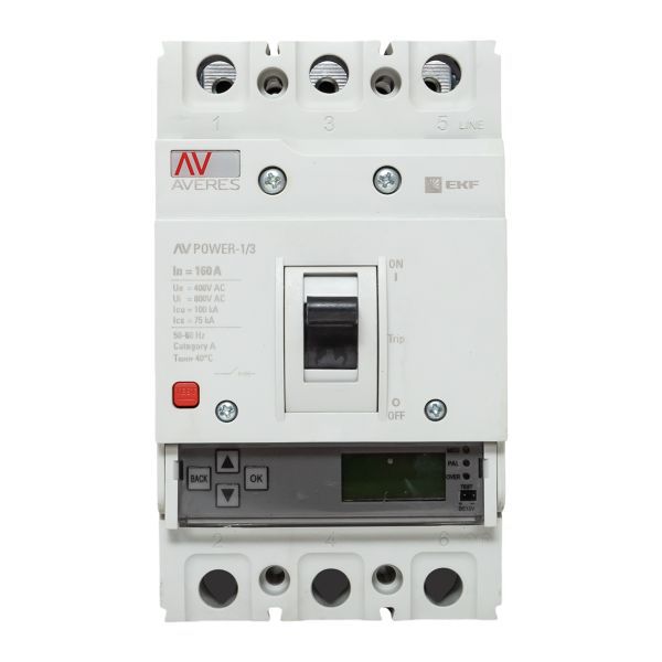 Выключатель автоматический 160А 100кА AV POWER-1/3 ETU6.0 AVERES EKF mccb-13-160H-6.0-av