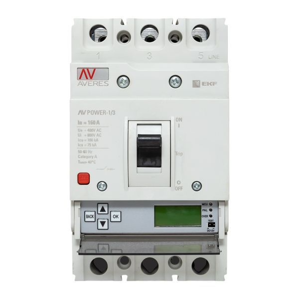 Выключатель автоматический 160А 100кА AV POWER-1/3 ETU6.0 AVERES EKF mccb-13-160H-6.0-av