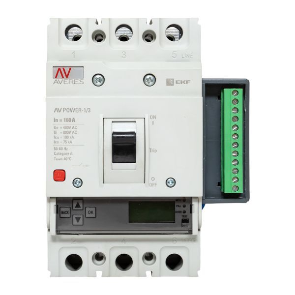 Выключатель автоматический 160А 100кА AV POWER-1/3 ETU6.2 AVERES EKF mccb-13-160H-6.2-av