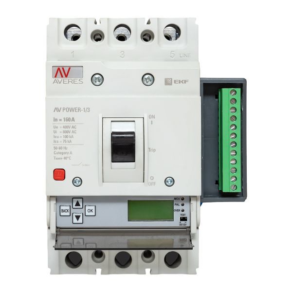 Выключатель автоматический 160А 100кА AV POWER-1/3 ETU6.2 AVERES EKF mccb-13-160H-6.2-av