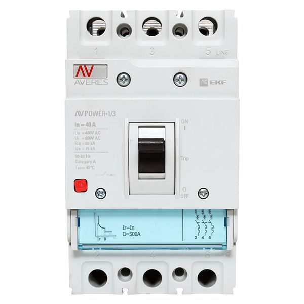 Выключатель автоматический 40А 80кА AV POWER-1/3 TR AVERES EKF mccb-13-40H-TR-av