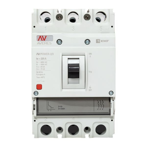 Выключатель автоматический 225А 80кА AV POWER-2/3 TR AVERES EKF mccb-23-225H-TR-av