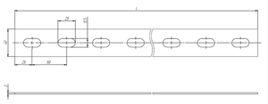 Полоса перфорированная 40мм L3000 2мм ПП40 К107 EKF pp403000-2