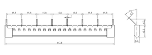 Шина соединительная для разъемов rm5-22-2 8 полюсов AVERES EKF rm-22-2-busbar