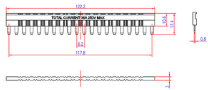 Шина соединительная для разъемов rms-23 20п 32А красн. AVERES EKF rms-23-busbar