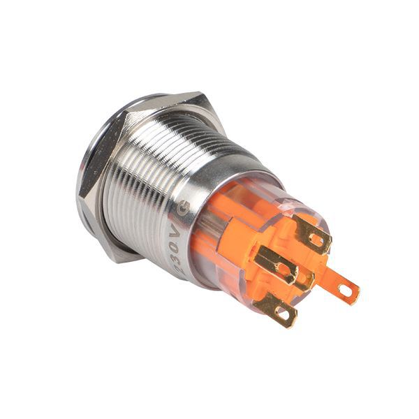 Кнопка S-Pro67 19мм с фикс. с оранж. подсветкой 230В PROxima EKF s-pro67-231