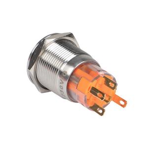 Кнопка S-Pro67 19мм с фикс. с оранж. подсветкой 230В PROxima EKF s-pro67-231