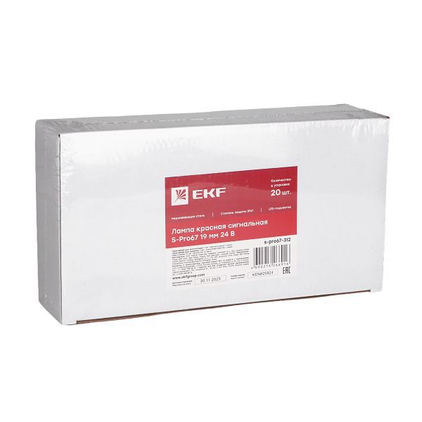 Лампа сигнальная S-Pro67 19мм красн. 24В EKF s-pro67-312