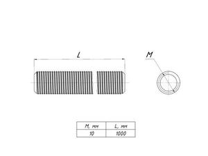 Шпилька М10 L1000 TDZ EKF shpm10x1000-TDZ