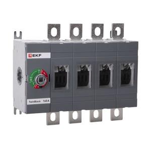 Рубильник 4п 160А без рукоятки управления TwinBlock EKF tb-s-160-4p