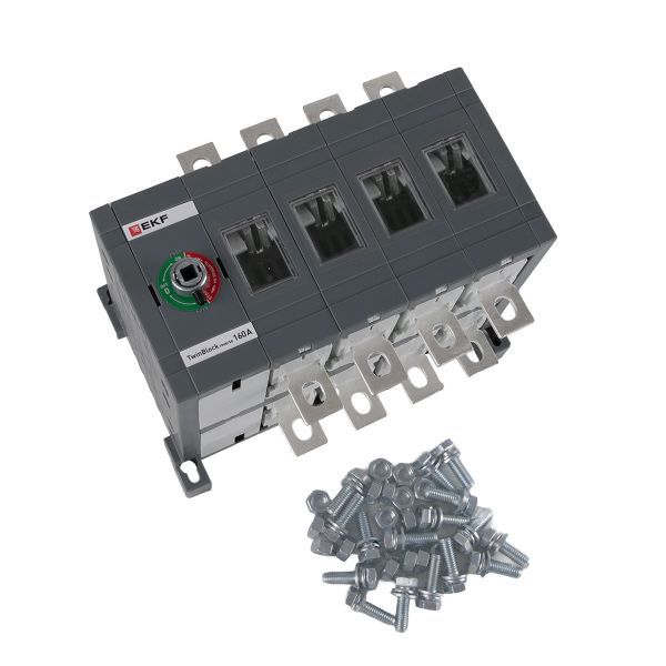 Рубильник 4п 160А реверсивный без рукоятки управления TwinBlock EKF tb-s-160-4p-rev