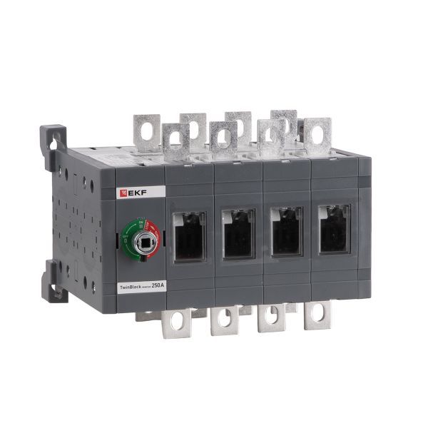 Рубильник 4п 250А реверсивный без рукоятки управления TwinBlock EKF tb-s-250-4p-rev
