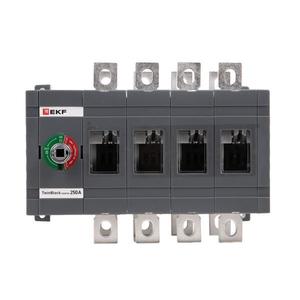 Рубильник 4п 250А реверсивный без рукоятки управления TwinBlock EKF tb-s-250-4p-rev