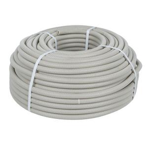 Труба гофрированная ПВХ d16мм с протяжкой сер. (уп.100м) Plast PROxima EKF tg-z-16