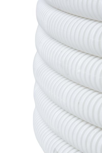 Труба гофрированная ПВХ d20мм с протяжкой бел. (уп.100м) Plast PROxima EKF tg-z-20-100-white