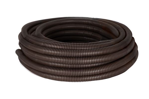 Труба гофрированная ПВХ d25мм с протяжкой темн. дерево (уп.25м) Plast PROxima EKF tg-z-25d