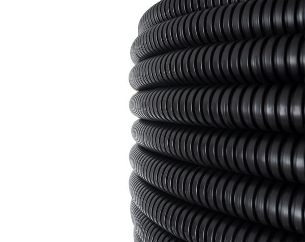 Труба гофрированная ПНД d50мм с протяжкой черн. (уп.20м) Plast PROxima EKF tpnd-50n