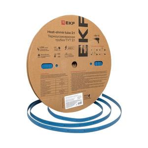 Трубка термоусадочная ТУТ нг 10/5 син. (уп.100м) EKF tut-10-g