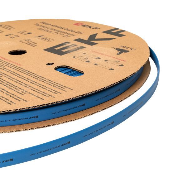 Трубка термоусадочная ТУТ нг 10/5 син. (уп.100м) EKF tut-10-g